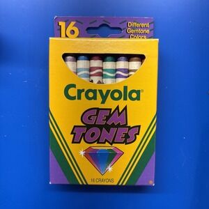 Vintage 1993 Crayola Gem Tones 16 Crayons Complete In Box Color Collectors